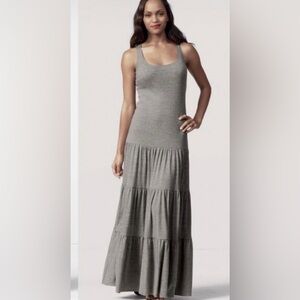 Cabi grey long full maxi sleeveless resort dress S